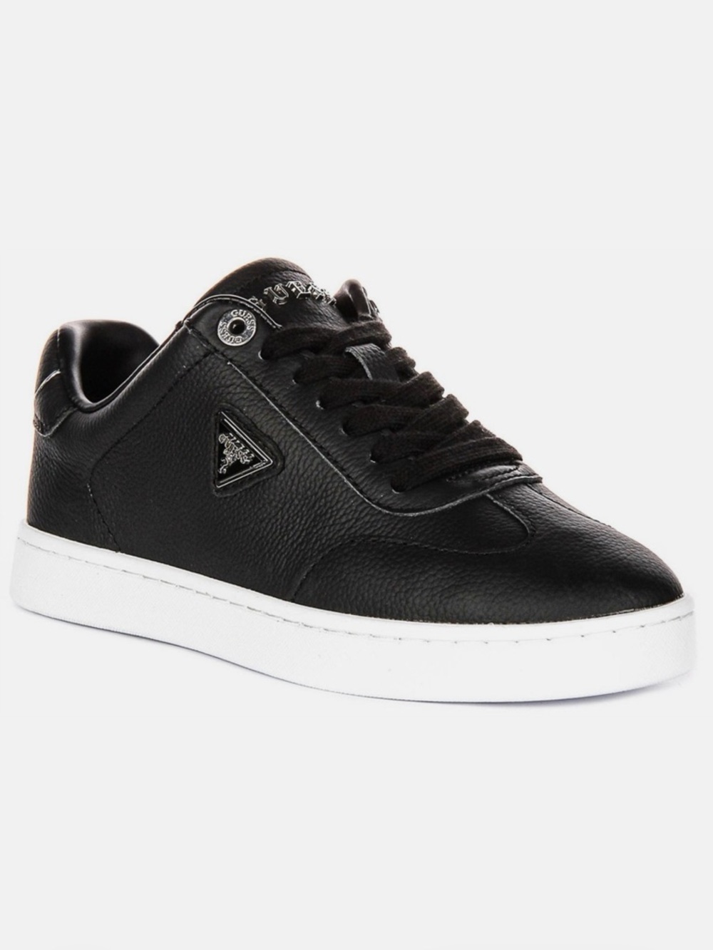 Guess Jazlie Leather Lace Up Womens Sneaker In Black US